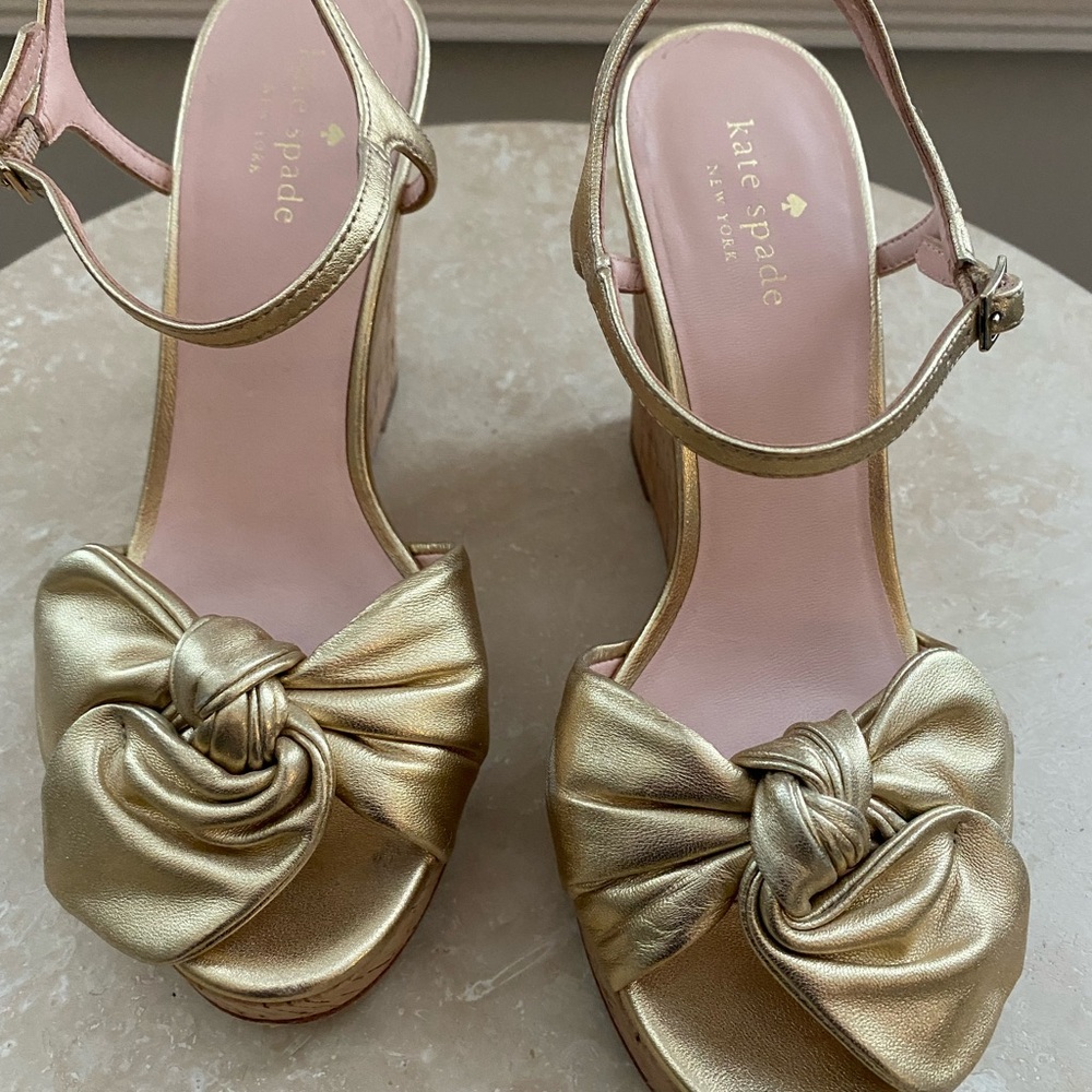 Kate Spade Gold Wedge Sandal